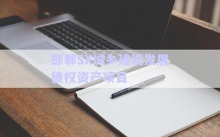 邯鄲SX城鄉(xiāng)建設發(fā)展債權資產(chǎn)項目